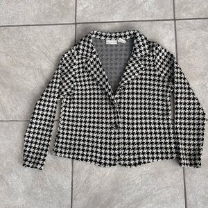 Worthington Black and White Houndstooth Blazer